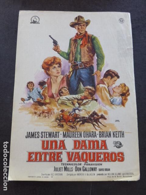Cine: UNA DAMA ENTRE VAQUEROS PROGRAMA DE MANO SIN PUBLICIDAD - Foto 1