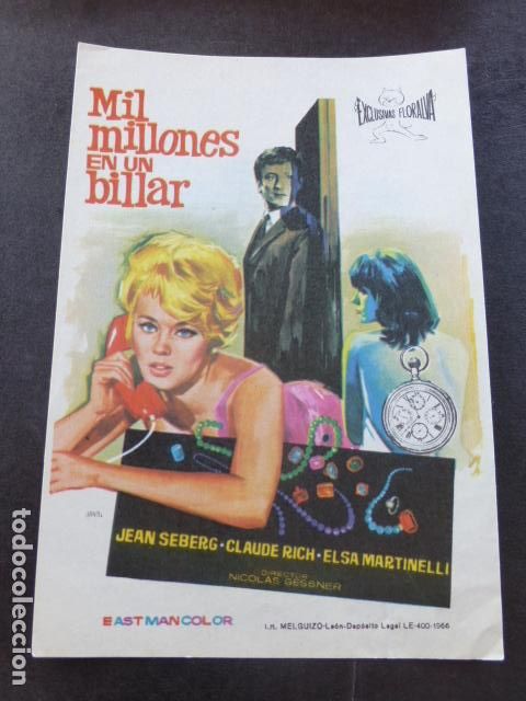 Cine: MIL MILLONES EN UN BILLAR PROGRAMA DE MANO SIN PUBLICIDAD - Foto 1