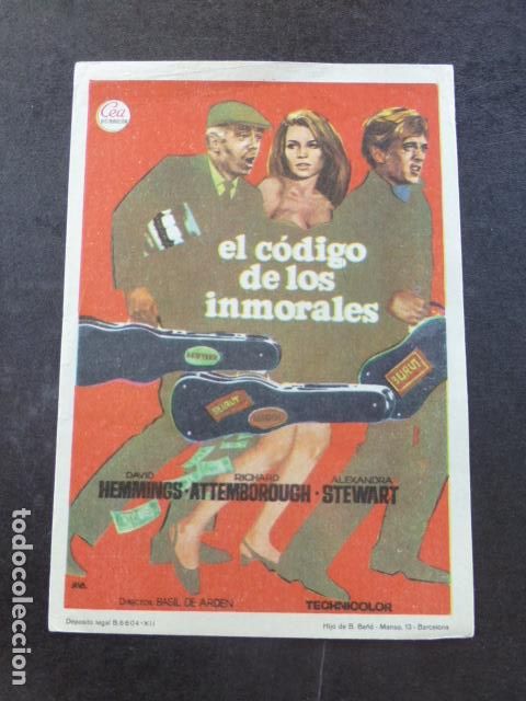 Cine: EL CODIGO DE LOS INMORALES PROGRAMA DE MANO SIN PUBLICIDAD - Foto 1