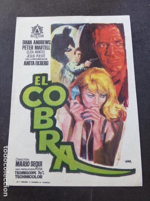 Cine: EL COBRA PROGRAMA DE MANO SIN PUBLICIDAD - Foto 1