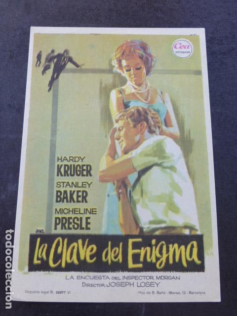 Cine: LA CLAVE DEL ENIGMA PROGRAMA DE MANO SIN PUBLICIDAD - Foto 1