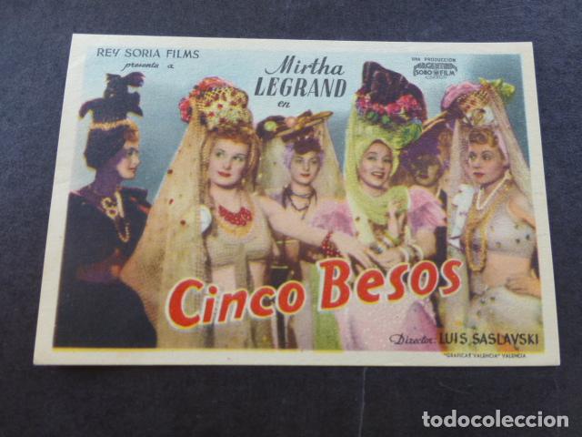Cine: CINCO BESOS PROGRAMA DE MANO SIN PUBLICIDAD - Foto 1