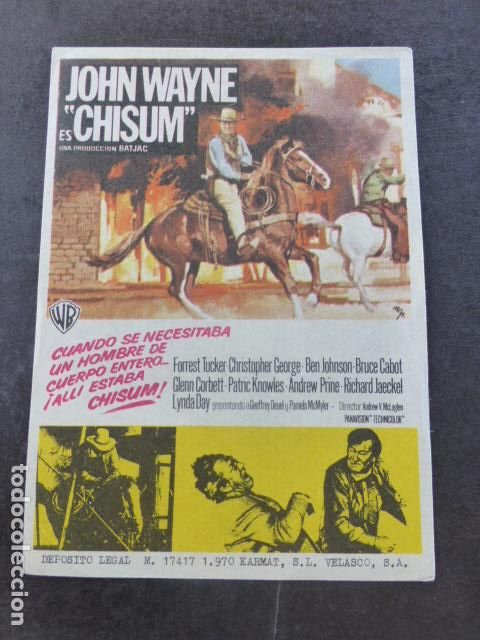 Cine: CHISUM PROGRAMA DE MANO SIN PUBLICIDAD - Foto 1
