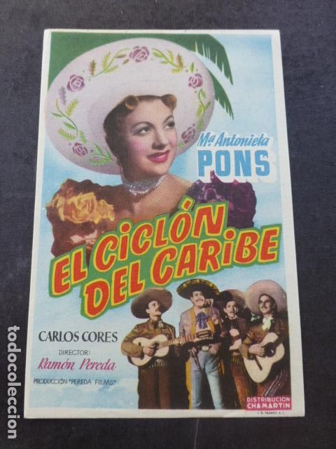 Cine: EL CICLON DEL CARIBE PROGRAMA DE MANO SIN PUBLICIDAD - Foto 1