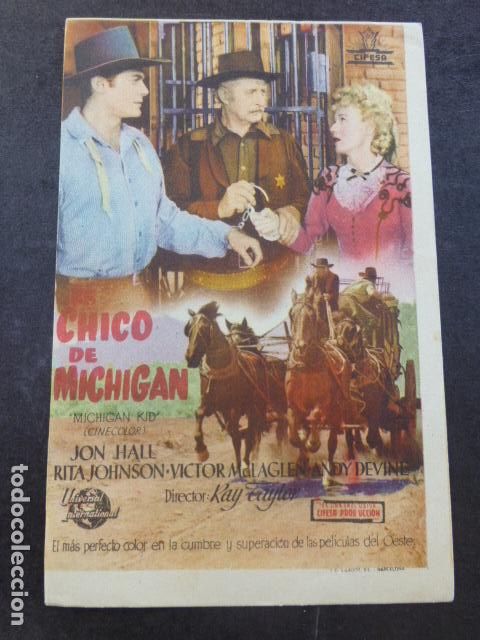 Cine: CHICO DE MICHIGAN PROGRAMA DE MANO SIN PUBLICIDAD - Foto 1