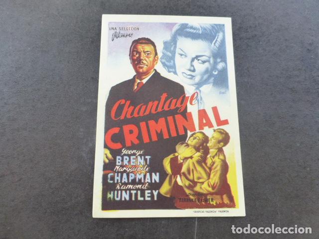 Cine: CHANTAJE CRIMINAL PROGRAMA DE MANO SIN PUBLICIDAD - Foto 1