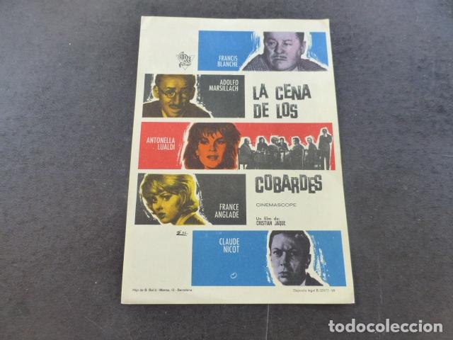 Cine: LA CENA DE LOS COBARDES PROGRAMA DE MANO SIN PUBLICIDAD - Foto 1