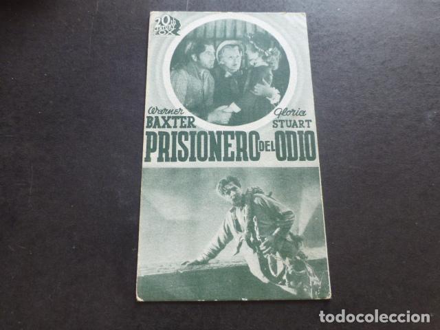 Cine: PRISIONERO DEL ODIO PROGRAMA DE MANO SIN PUBLICIDAD - Foto 1