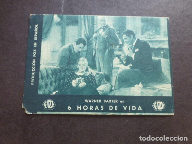 Cine: 6 HORAS DE VIDA PROGRAMA DE MANO SIN PUBLICIDAD - Foto 1