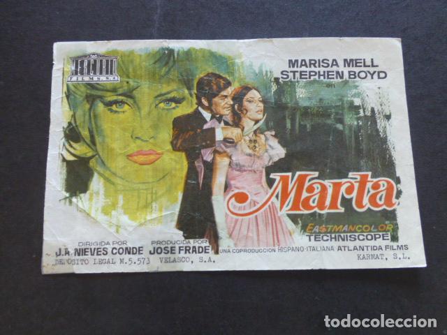 Cine: MARTA PROGRAMA DE MANO PUBLICIDAD CINE LIS PALACE JAEN - Foto 1