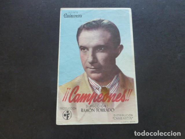 Cine: &iexcl;&iexcl;CAMPEONES!! PROGRAMA DE MANO SIN PUBLICIDAD - Foto 1