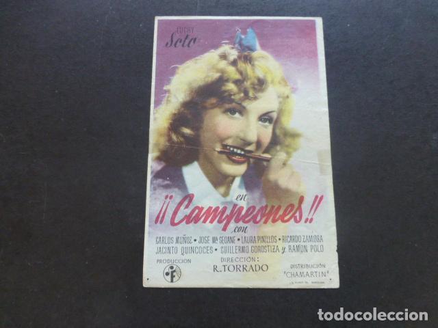Cine: &iexcl;&iexcl;CAMPEONES!! PROGRAMA DE MANO SIN PUBLICIDAD - Foto 1