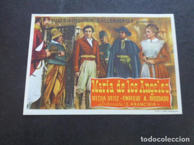 Cine: MARIA DE LOS ANGELES PROGRAMA DE MANO SIN PUBLICIDAD - Foto 1