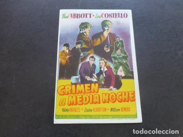 Cine: CRIMEN A MEDIA NOCHE PROGRAMA DE MANO SIN PUBLICIDAD - Foto 1