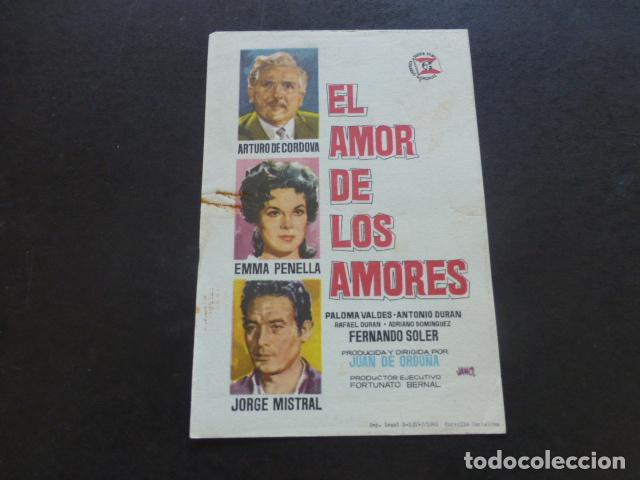 Cine: EL AMOR DE LOS AMORES PROGRAMA DE MANO SIN PUBLICIDAD - Foto 1