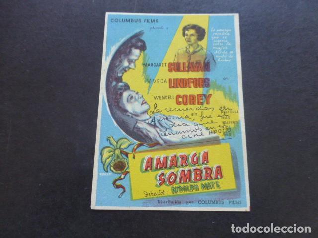 Cine: AMARGA SOMBRA PROGRAMA DE MANO SIN PUBLICIDAD - Foto 1