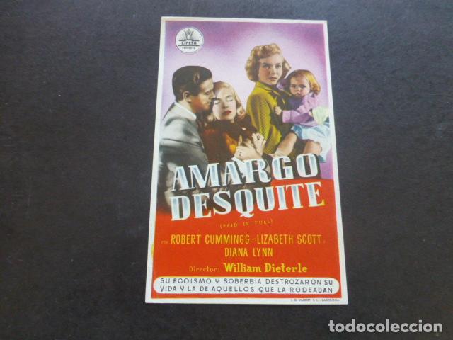 Cine: AMARGO DESQUITE PROGRAMA DE MANO SIN PUBLICIDAD - Foto 1