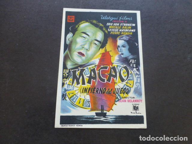 Cine: MACAO INFIERNO DEL JUEGO PROGRAMA DE MANO SIN PUBLICIDAD - Foto 1