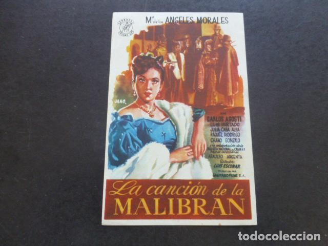 Cine: LA CANCION DE LA MALIBRAN PROGRAMA DE MANO SIN PUBLICIDA - Foto 1