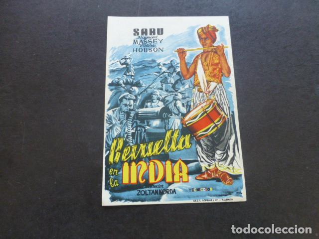 Cine: REVUELTA EN LA INDIA PROGRAMA DE MANO SIN PUBLICIDA - Foto 1
