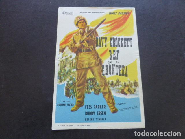 Cine: DAVY CROCKETT REY DE LA FRONTERA PROGRAMA DE MANO SIN PUBLICIDA - Foto 1