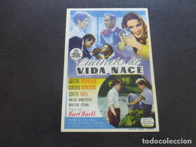 Cine: CUANDO LA VIDA NACE PROGRAMA DE MANO SIN PUBLICIDA - Foto 1