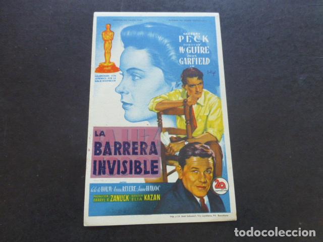 Cine: LA BARRERA INVISIBLE PROGRAMA DE MANO SIN PUBLICIDAD - Foto 1