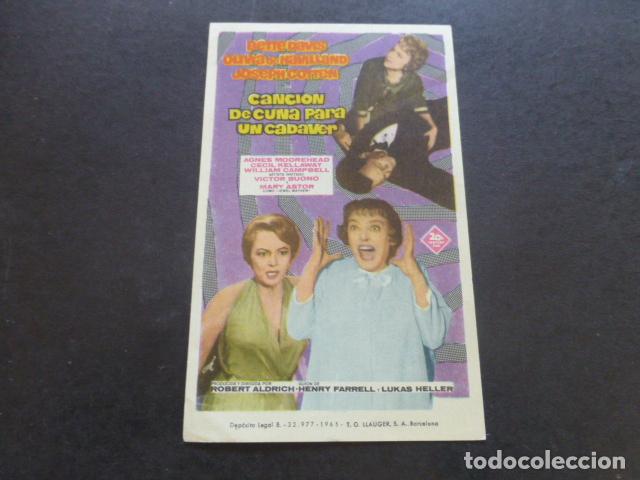 Cine: CANCION DE CUNA PARA UN CADAVER PROGRAMA DE MANO SIN PUBLICIDAD - Foto 1
