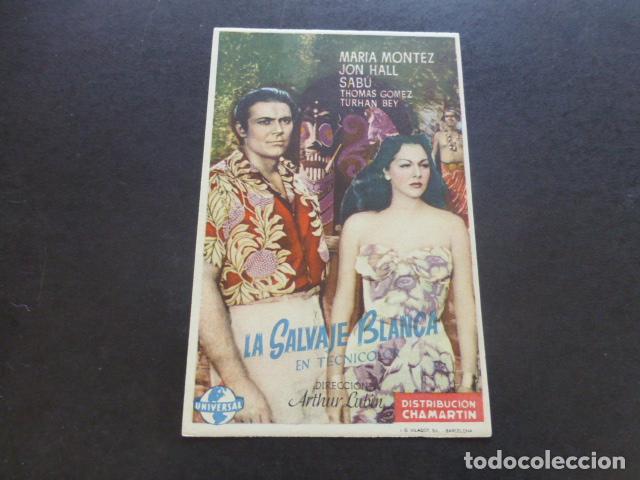Cine: LA SALVAJE BLANCA PROGRAMA DE MANO SIN PUBLICIDAD - Foto 1