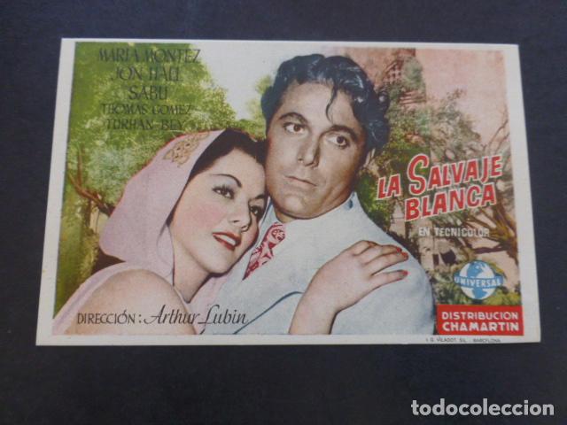 Cine: LA SALVAJE BLANCA PROGRAMA DE MANO SIN PUBLICIDAD - Foto 1