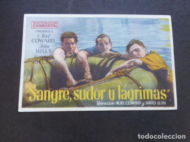 Cine: SANGRE, SUDOR Y LAGRIMAS PROGRAMA DE MANO SIN PUBLICIDAD - Foto 1