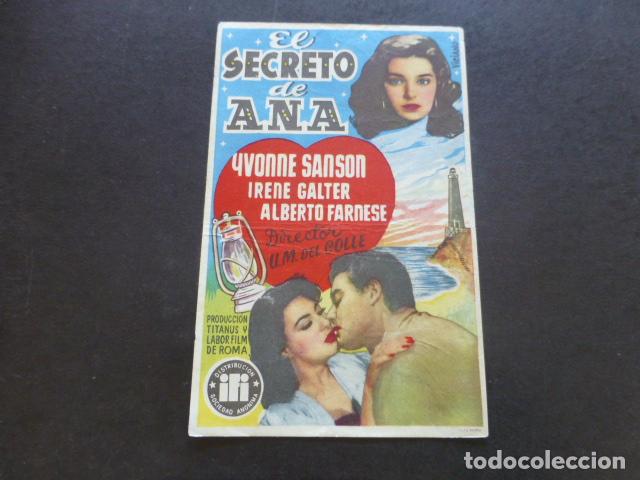 Cine: EL SECRETO DE ANA PROGRAMA DE MANO SIN PUBLICIDAD - Foto 1