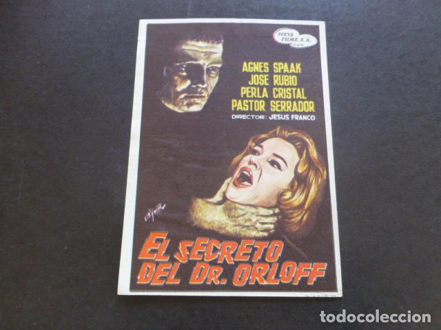 Cine: EL SECRETO DEL DR. ORLOFF PROGRAMA DE MANO SIN PUBLICIDAD - Foto 1