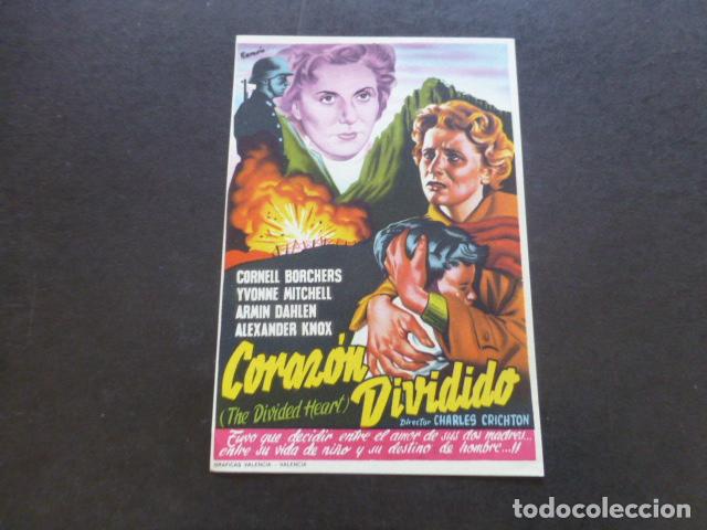 Cine: CORAZON DIVIDIDO PROGRAMA DE MANO SIN PUBLICIDAD - Foto 1