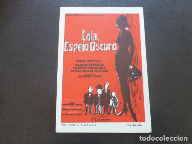 Cine: LOLA ESPEJO OSCURO PROGRAMA DE MANO SIN PUBLICIDAD - Foto 1