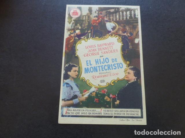 Cine: EL HIJO DE MONTECRISTO PROGRAMA DE MANO SIN PUBLICIDAD - Foto 1