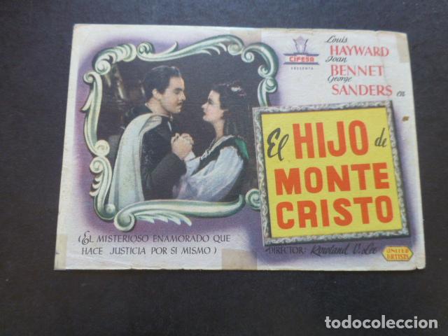 Cine: EL HIJO DE MONTECRISTO PROGRAMA DE MANO SIN PUBLICIDAD - Foto 1