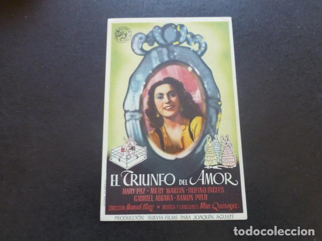 Cine: EL TRIUNFO DEL AMOR PROGRAMA DE MANO SIN PUBLICIDAD - Foto 1