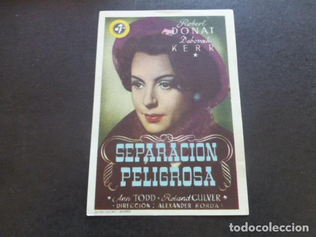 Cine: SEPARACION PELIGROSA PROGRAMA DE MANO SIN PUBLICIDAD - Foto 1