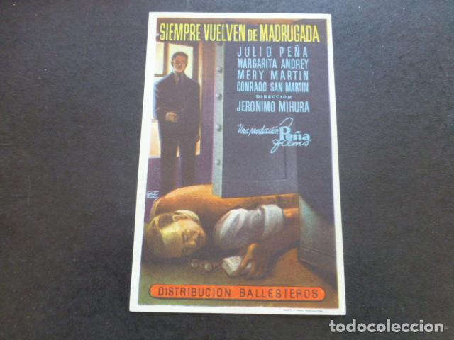 Cine: SIEMPRE VUELVEN DE MADRUGADA PROGRAMA DE MANO SIN PUBLICIDAD - Foto 1