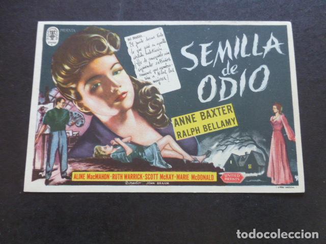 Cine: SEMILLA DE ODIO PROGRAMA DE MANO SIN PUBLICIDAD - Foto 1