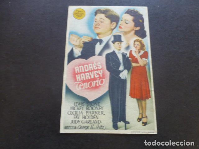 Cine: ANDRES HARVEY TENORIO PROGRAMA DE MANO SIN PUBLICIDAD - Foto 1
