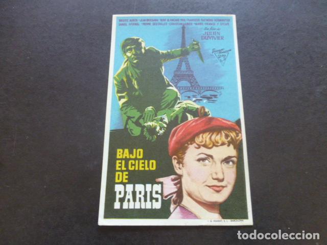 Cine: BAJO EL CIELO DE PARIS PROGRAMA DE MANO SIN PUBLICIDAD - Foto 1