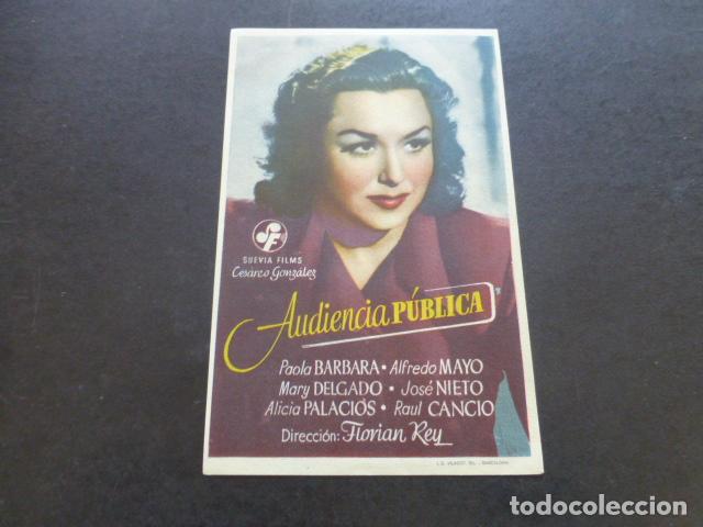 Cine: AUDIENCIA P&Uacute;BLICA PROGRAMA DE MANO SIN PUBLICIDAD - Foto 1