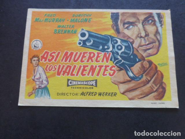 Cine: ASI MUEREN LOS VALIENTES PROGRAMA DE MANO SIN PUBLICIDAD - Foto 1