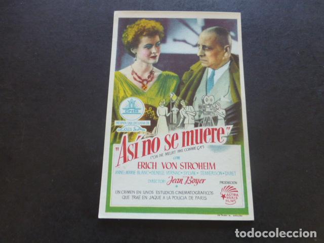 Cine: ASI NO SE MUERE PROGRAMA DE MANO SIN PUBLICIDAD - Foto 1