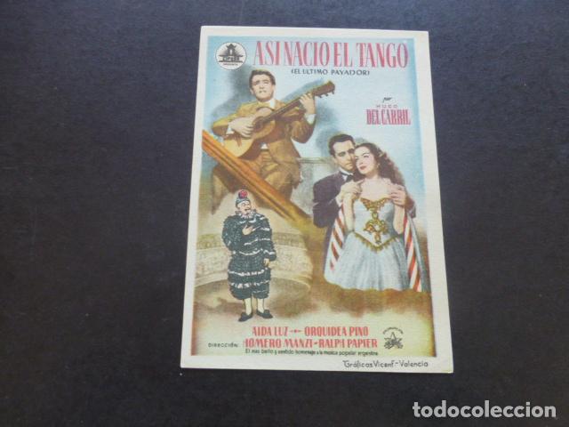 Cine: ASI NACI&Oacute; EL TANGO PROGRAMA DE MANO SIN PUBLICIDAD - Foto 1