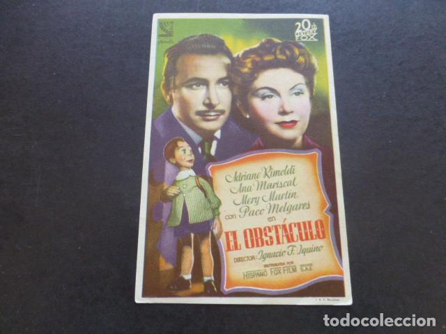 Cine: EL OBSTACULO PROGRAMA DE MANO SIN PUBLICIDAD - Foto 1