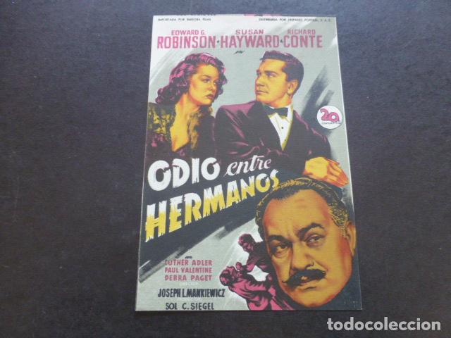 Cine: ODIO ENTRE HERMANOS PROGRAMA DE MANO SIN PUBLICIDAD - Foto 1