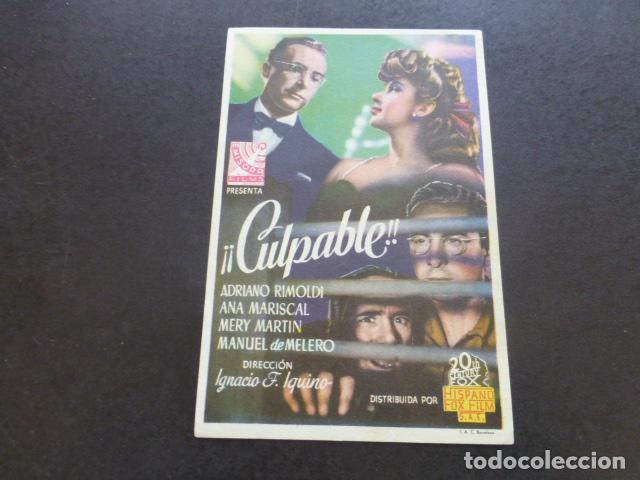 Cine: CULPABLE PROGRAMA DE MANO SIN PUBLICIDAD - Foto 1